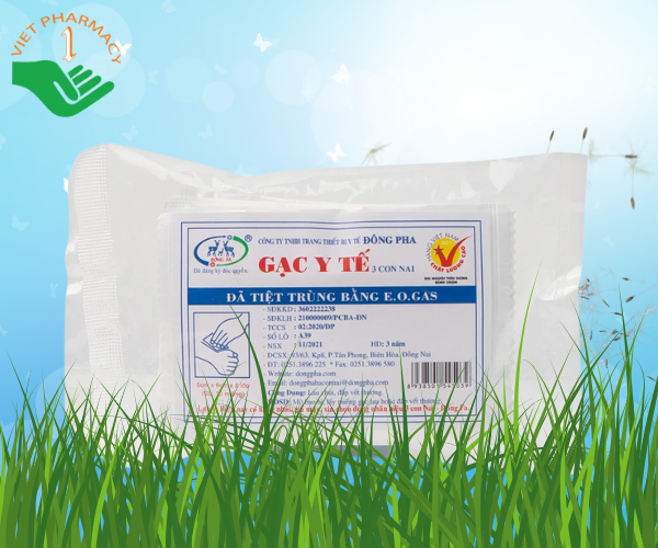 Gạc y tế tiệt trùng thấm hút 3 Con Nai 5x6cm (8 lớp)