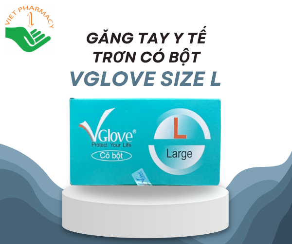 Găng tay y tế trơn có bột VGlove Size L