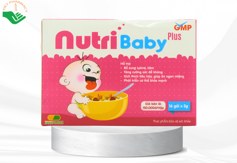 Cốm vi sinh Nutri Baby Plus bổ sung acid amin và khoáng chất cho bé (Hộp 16 gói x 3g)
