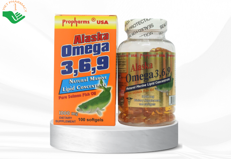 Dầu cá Hồi Alaska Omega 3,6,9 tốt cho tim mạch, da, não, thị lực và khớp (hộp 100 viên)