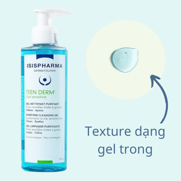 gel-rua-mat-giam-nhon-ngua-mun-isis-pharma-teen-derm-gel-sensitive20 Gel rửa mặt giảm nhờn, ngừa mụn ISIS Pharma Teen Derm Gel Sensitive
