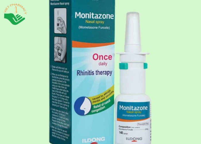 Hỗn dịch xịt mũi Monitazone Nasal Spray điều trị và phòng ngừa viêm mũi dị ứng (18ml)
