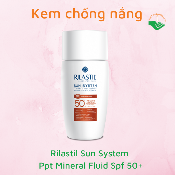 Kem chống nắng cho da nhạy cảm Rilastil Sun System Ppt Mineral Fluid Spf 50+