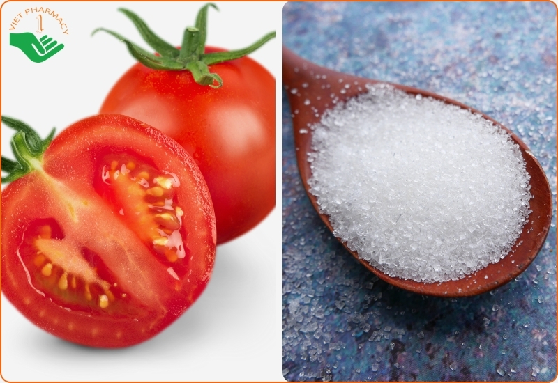 Làm trắng da bằng cà chua và đường mía