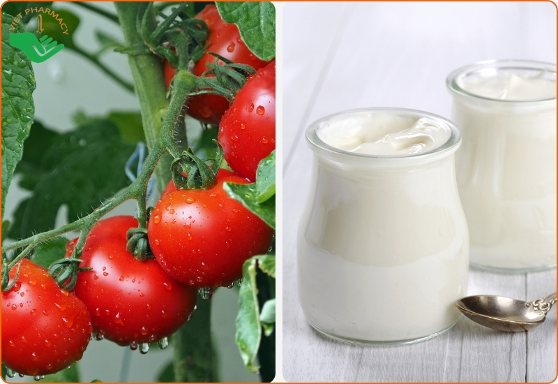 Làm trắng da bằng cà chua và sữa chua