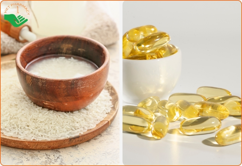 Mặt nạ với vitamin E và nước vo gạo giúp chị em cải thiện thâm, sạm, nếp nhăn và làm trắng da