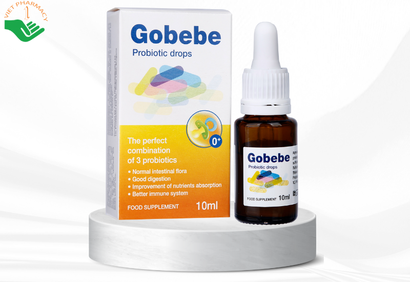 Men vi sinh Gobebe Probiotic 10ml bổ sung vi khuẩn có ích, tạo sự cân bằng hệ vi sinh đường ruột
