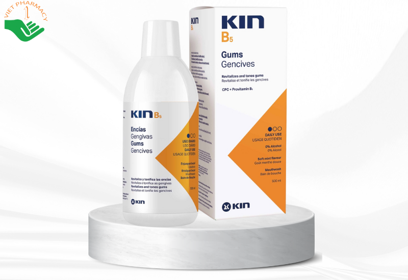 Dung dịch súc miệng Kin B5 500ml ngăn ngừa mảng bám, giúp nướu khỏe mạnh, phòng tránh sâu răng