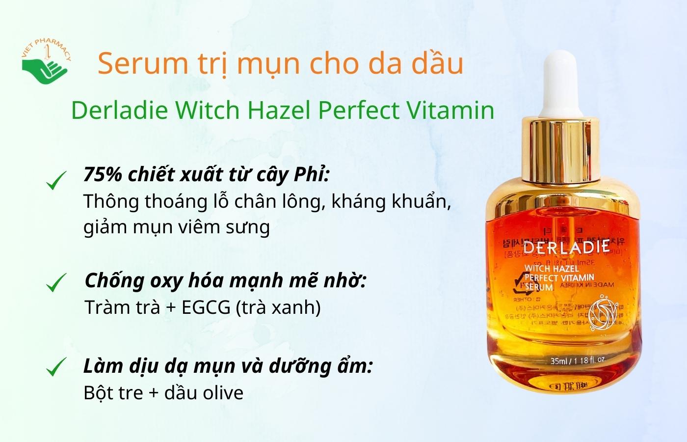 serum-tri-mun-cho-da-dau-derladie-witch-hazel-perfect-vitamin Serum trị mụn cho da dầu Derladie Witch Hazel Perfect Vitamin