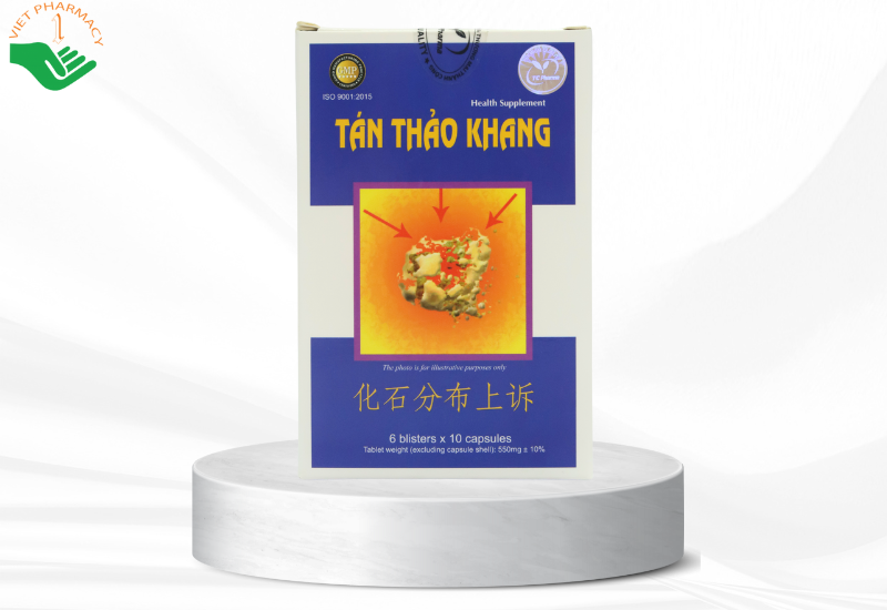 Viên uống Tán Thảo Khang hỗ trợ điều trị sỏi thận hiệu quả (hộp 6 vỉ x 10 viên)
