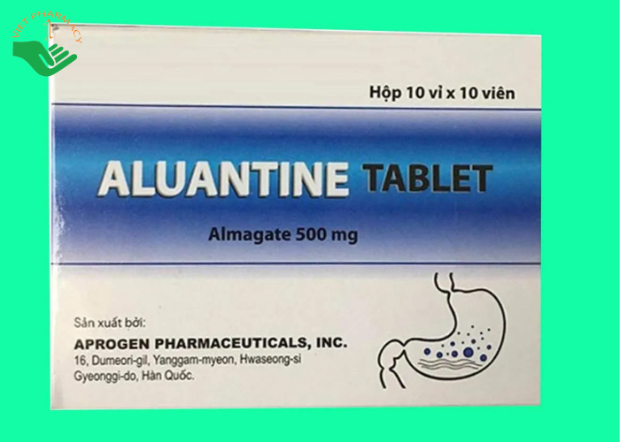 Thuốc Aluantine Tablet Aprogen điều trị viêm dạ dày, tăng tiết acid dạ dày (10 vỉ x 10 viên)