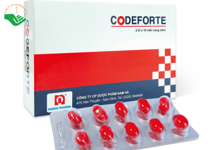 Thuốc Codeforte Nam Hà điều trị ho khan, ho do kích ứng (Hộp 2 vỉ x 10 viên)