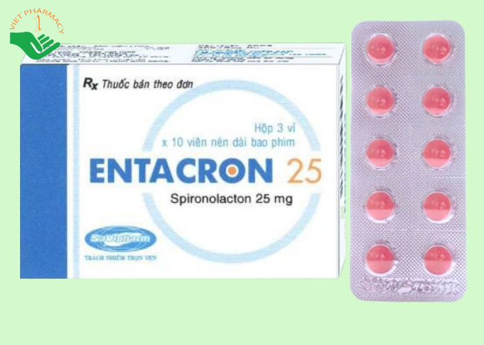 Thuốc Entacron 25 Savi điều trị cổ trướng do xơ gan, phù gan, phù thận, phù tim (3 vỉ x 10 viên)