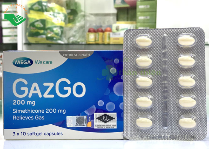Thuốc GazGo MEGA We care điều trị khó chịu, căng đau, trướng bụng (3 vỉ x 10 viên)