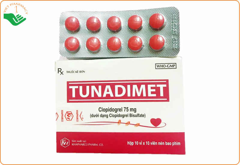 Thuốc Tunadimet 75mg Khapharco điều trị nguy cơ tai biến tim mạch (10 vỉ x 10 viên)