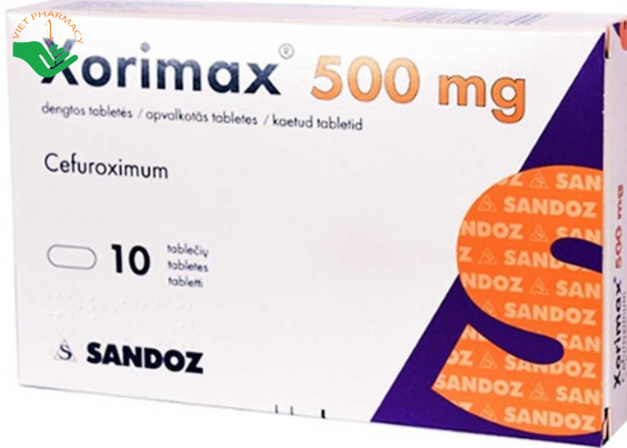 Thuốc Xorimax 500mg Sandoz điều trị các bệnh lý viêm xoang cấp, viêm tai giữa cấp tính (1 vỉ x 10 viên)