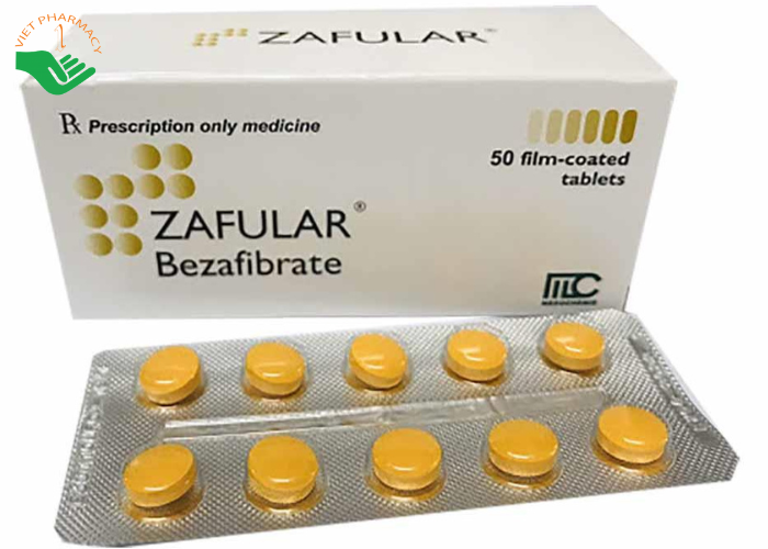 Thuốc Zafular Medochemie điều trị tăng triglyceride máu, tăng lipid máu hỗn hợp (5 vỉ x 10 viên)