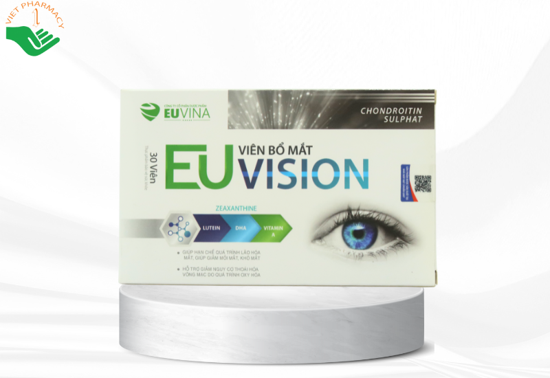Viên bổ mắt EUVISION hạn chế lão hóa mắt, giảm mỏi mắt, khô mắt (hộp 30 viên)