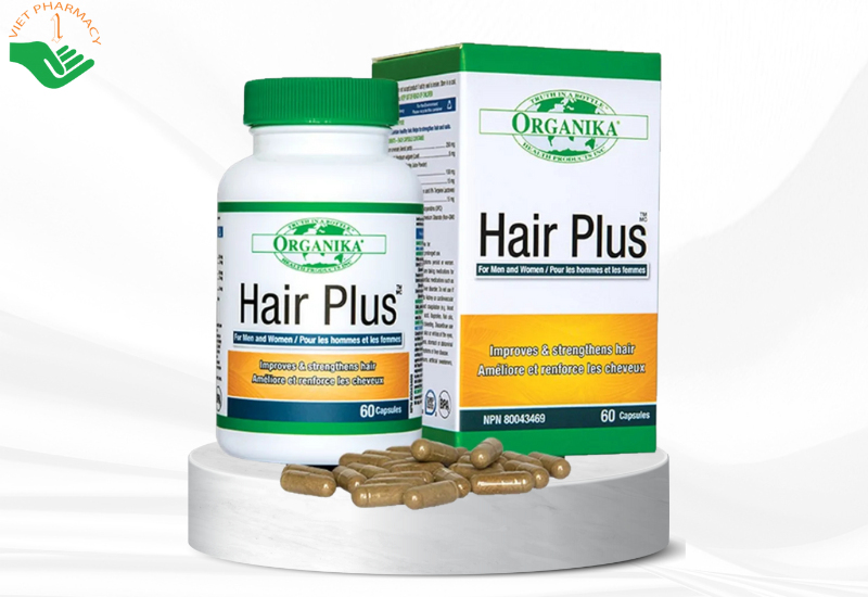 Viên nang Organika Hair Plus nuôi dưỡng nang tóc, kích thích mọc tóc, làm tóc dày chắc khỏe (hộp 60 viên)