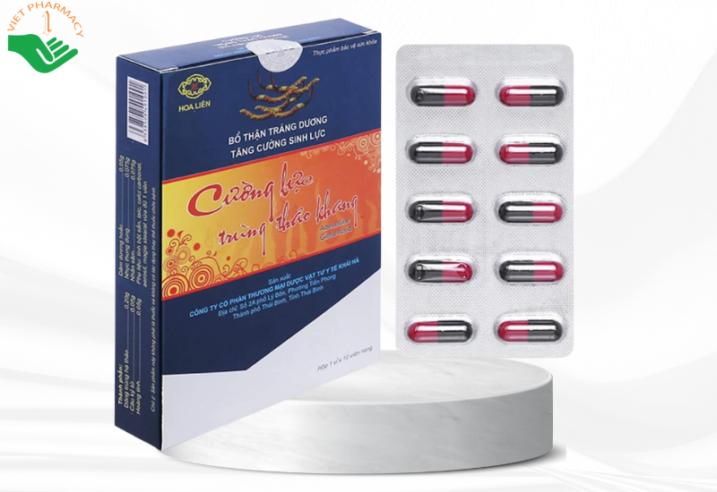 Viên uống Cường Lực Trùng Thảo Khang bổ thận tráng dương, tăng cường sinh lực (hộp 10 viên)