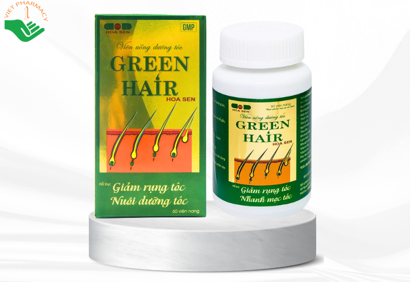 Viên uống dưỡng tóc Green Hair Hoa Sen bổ huyết, bổ sung dưỡng chất nuôi dưỡng tóc (60 viên)