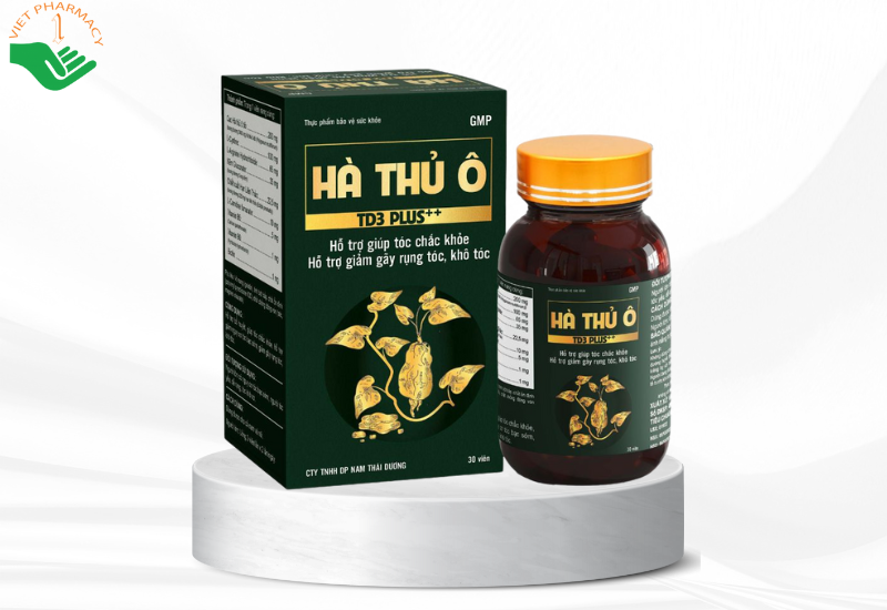 Viên kích thích mọc tóc Hà thủ ô đỏ TD3 PLUS ++ Nam Thái Dương (Hộp 30 viên)