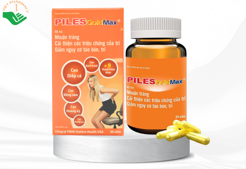 Viên uống Piles Gold Max cải thiện triệu chứng, giảm nguy cơ táo bón, trĩ (hộp 30 viên)