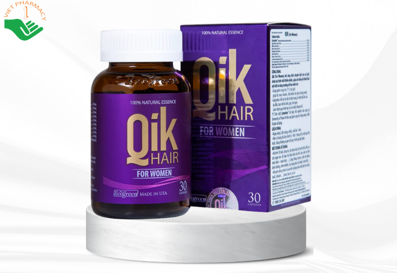 Viên uống Qik Hair For Women Ecogreen giúp giảm rụng tóc ở nữ giới, giúp tóc mọc nhanh (30 viên)