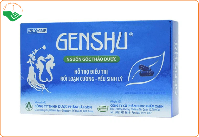 Thuốc Genshu Sagopha hỗ trợ điều trị rối loạn cương, yếu sinh lý (3 vỉ x 10 viên)