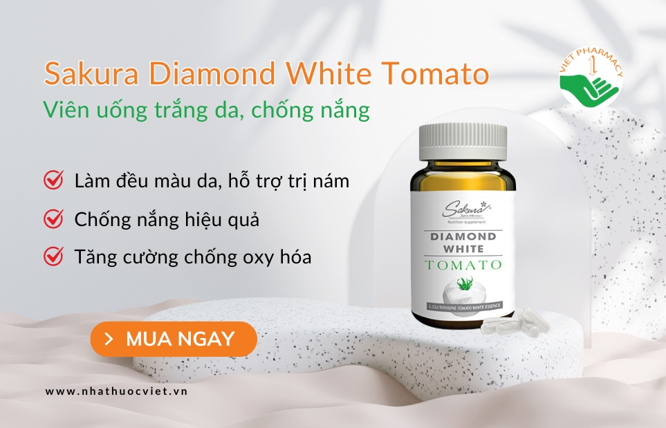 Viên uống trắng da chống nắng Sakura Diamond White Tomato