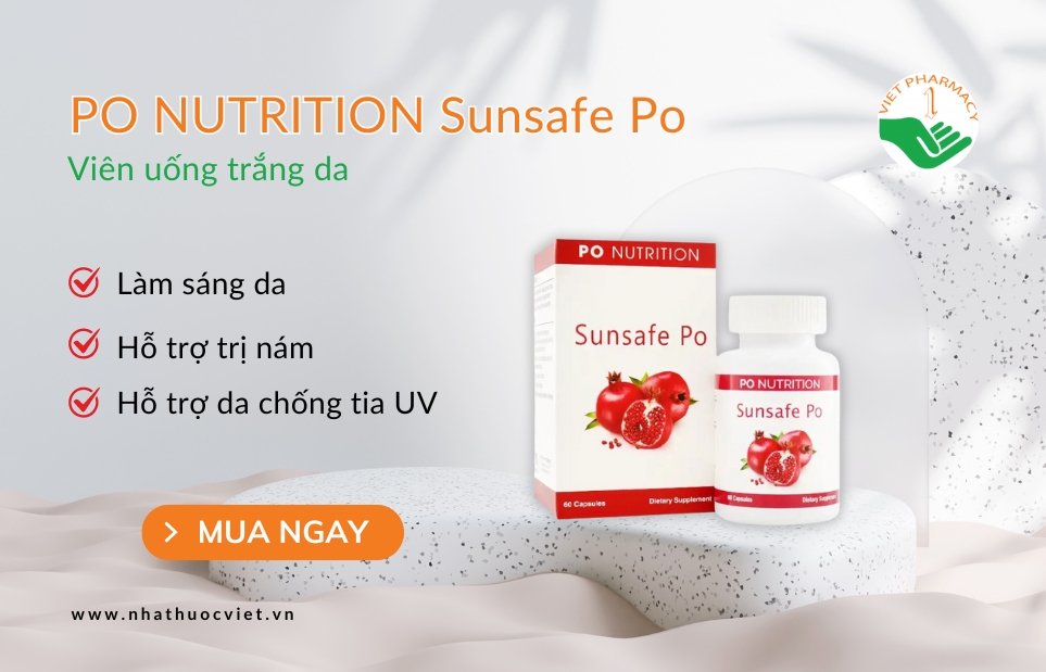 Viên uống trắng da PO NUTRITION Sunsafe Po