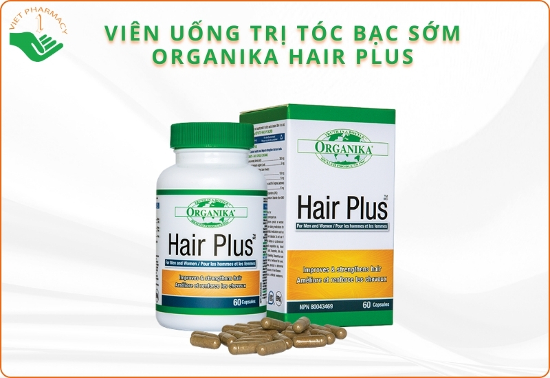 Viên uống giảm rụng tóc, hỗ trợ trị tóc bạc sớm Organika Hair Plus