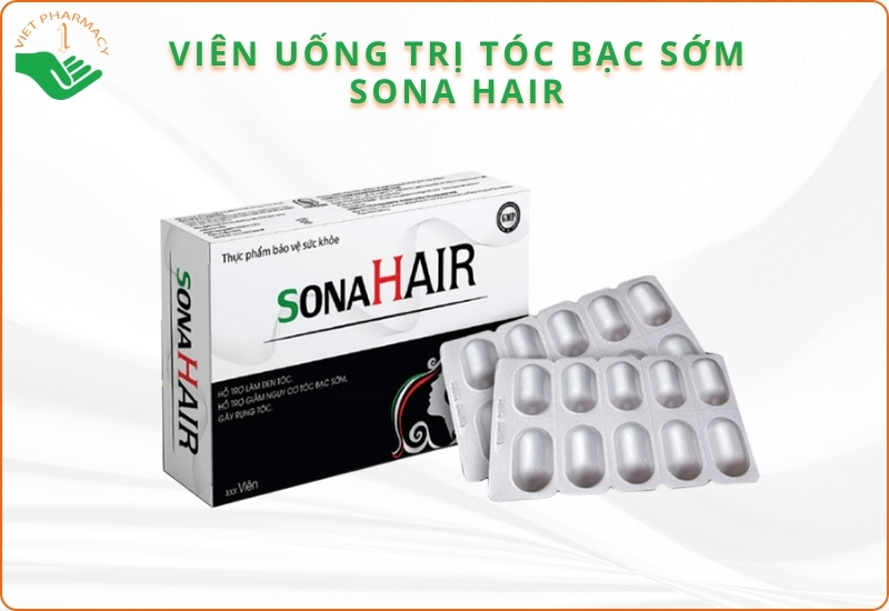Viên uống hỗ trợ giảm nguy cơ tóc bạc sớm Sona Hair