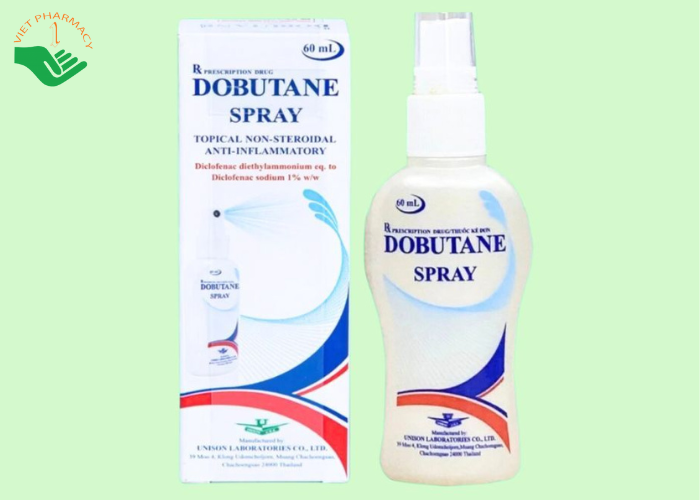 Xịt Dobutane Spray Unison giảm đau, chống viêm trong bệnh lý cơ xương và khớp (60ml)