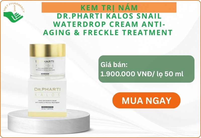 Kem dưỡng da chống lão hóa & trị tàn nhang Dr.Pharti Kalos Snail Waterdrop Cream Anti-Aging & Freckle Treatment