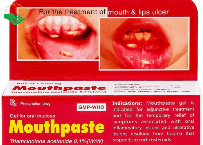 Gel bôi niêm mạc miệng Mouthpaste Medipharco giảm viêm, tổn thương (5g)