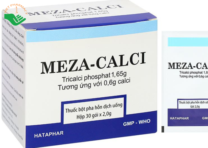 Thuốc bột uống Meza-Calci Hataphar điều trị hỗ trợ loãng xương (30 gói x 2g)