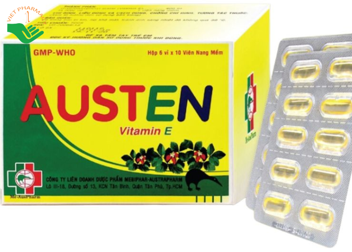 Thuốc Austen Mebiphar phòng và điều trị thiếu Vitamin E (6 vỉ x 10 viên)