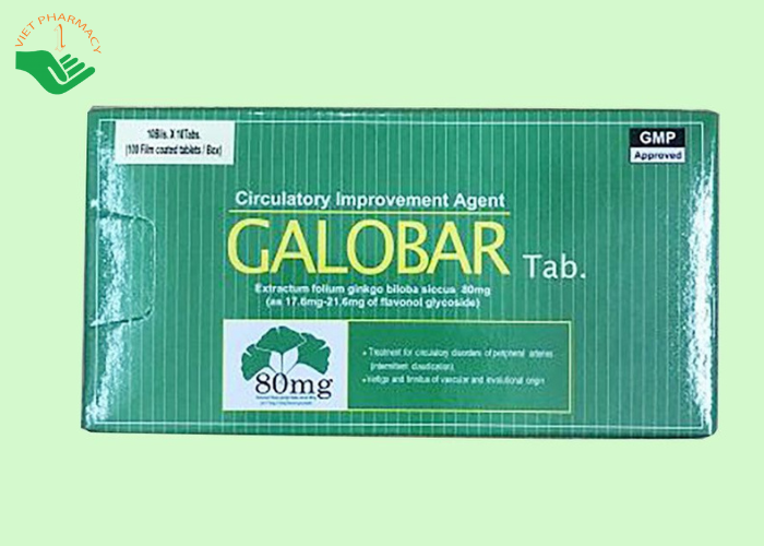 Thuốc Galobar 80mg Tab Nexpharm điều trị rối loạn tuần hoàn ngoại biên (10 vỉ x 10 viên)