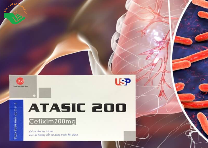 Thuốc kháng sinh Atasic 200mg USP điều trị nhiễm trùng đường hô hấp (3 vỉ x 10 viên)