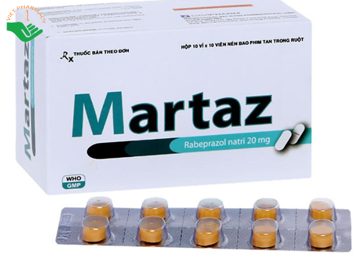 Viên nén Martaz 20mg DaViPharm điều trị loét dạ dày (10 vỉ x 10 viên)