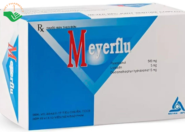 Viên nén Meyerflu trị các triệu chứng ho cảm thông thường (10 vỉ x 10 viên)