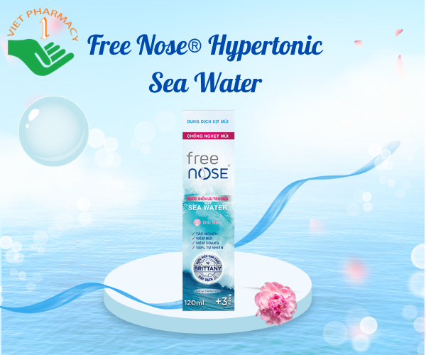 Dung dịch xịt mũi nước biển ưu trương Free Nose® Hypertonic Sea Water (Chai 120ml)