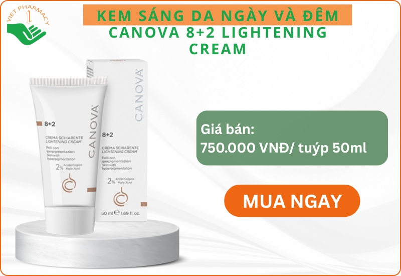 Kem làm mờ nám, sáng da ngày và đêm CANOVA 8+2 Lightening Cream