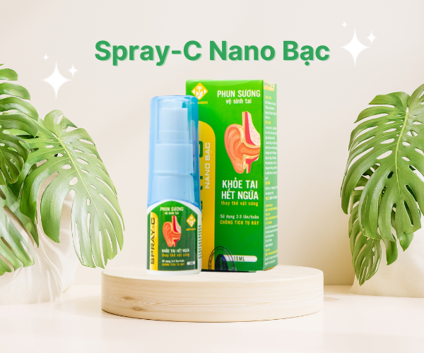 Phun sương vệ sinh tai Spray-C Nano Bạc Aero Chemie làm sạch ráy tai, phục hồi cơ chế tự làm sạch ráy 15ml