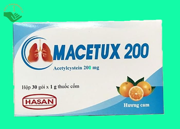 Bột pha uống Macetux 200mg Hasan tiêu chất nhầy trong bệnh nhầy nhớt (30 gói x 1g)