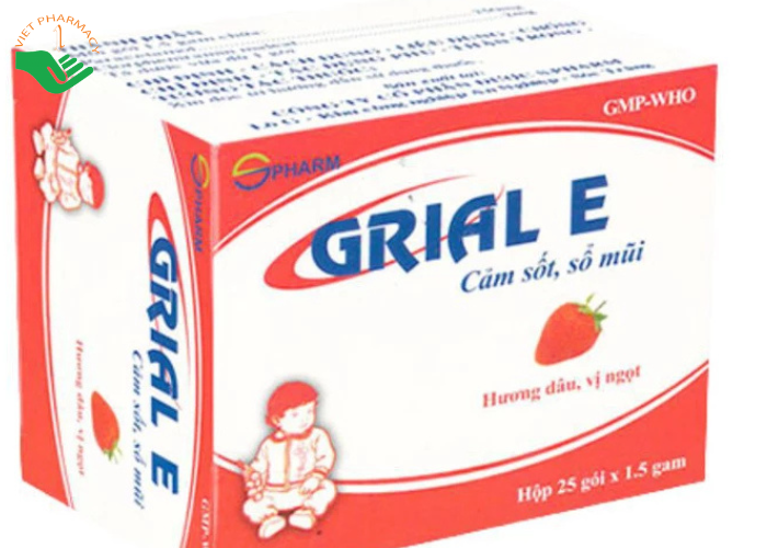 Bột uống Grial E giúp giảm các triệu chứng cảm sốt và sổ mũi (Hộp 25 gói)