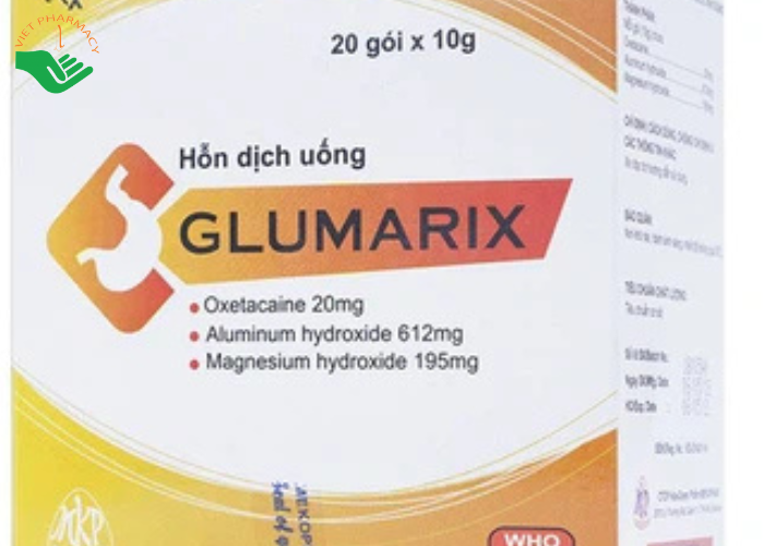 Hỗn dịch uống Glumarix 10g Mekophar điều trị triệu chứng tăng tiết acid dịch vị, khó chịu dạ dày (20 gói)