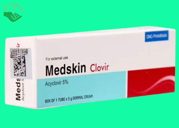 Kem bôi da Medskin Clovir 5% DHG Pharma điều trị nhiễm trùng Herpes simplex (5g)