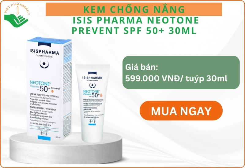 Kem chống nắng dành cho bà bầu Isis Pharma Neotone Prevent Spf 50+ 30ml